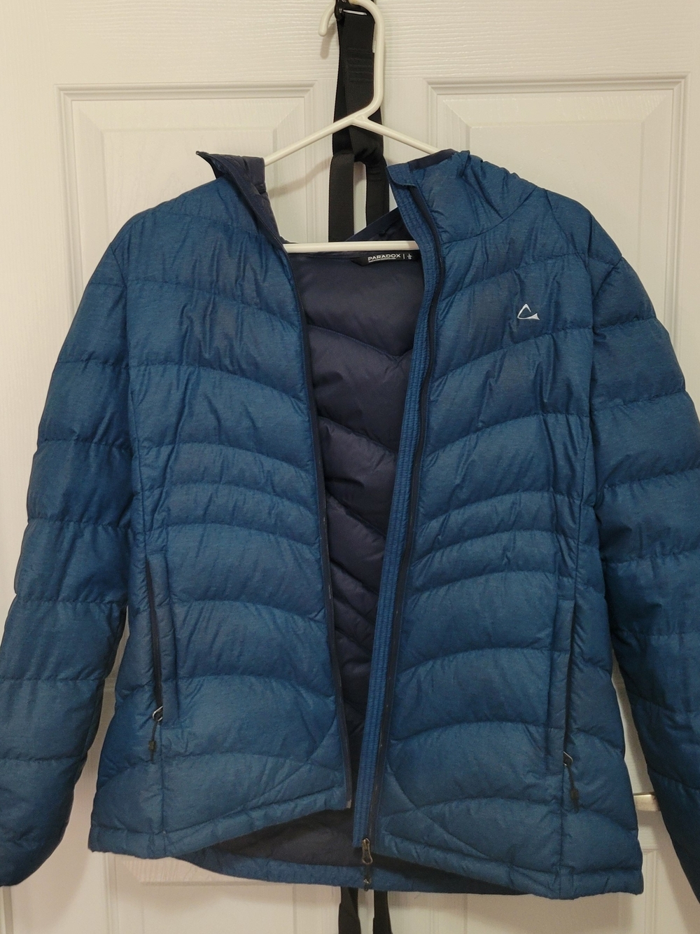 Paradox Blue Quilted Hooded Puffer Jacket